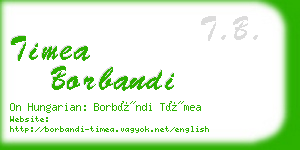 timea borbandi business card